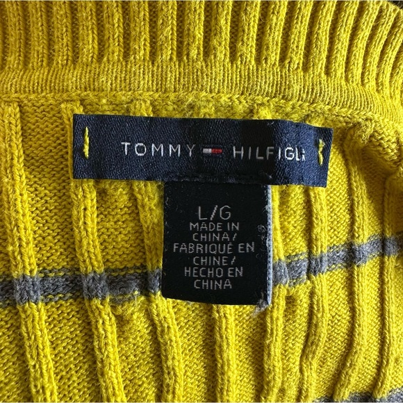 Tommy Hilfiger Women’s yellow & gray cable knit long sleeve top - Picture 8 of 9